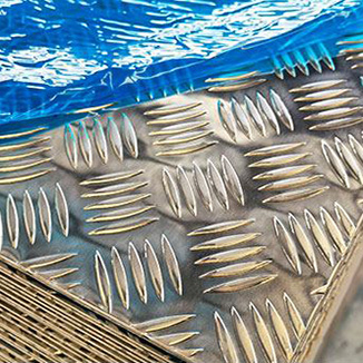 Bright finish aluminum checker plate
